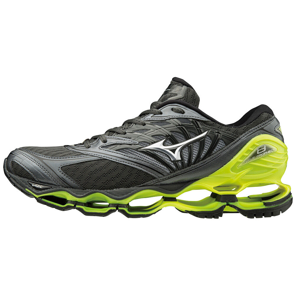 Mens Mizuno WAVE PROPHECY 8 Running Shoes Grey/Silver/Yellow Philippines (RZNEGW913)